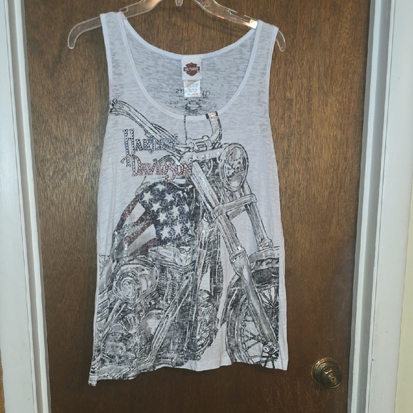 Harley-Davidson Tops - White Tank with Motorcycle | Harley-Davidson